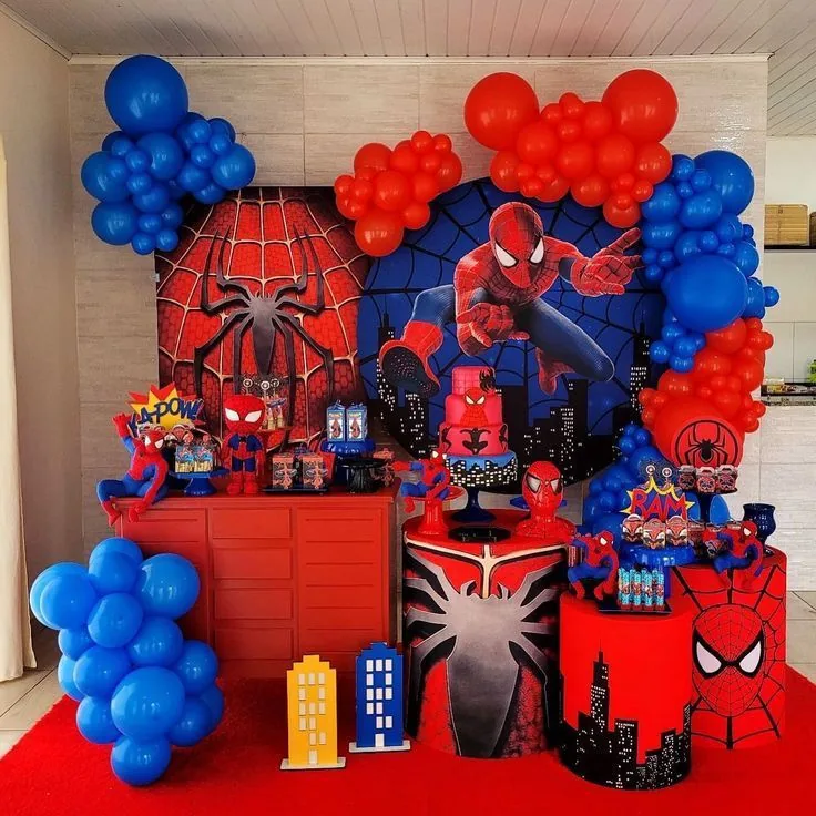 Decoração de festa tema Homem-Aranha